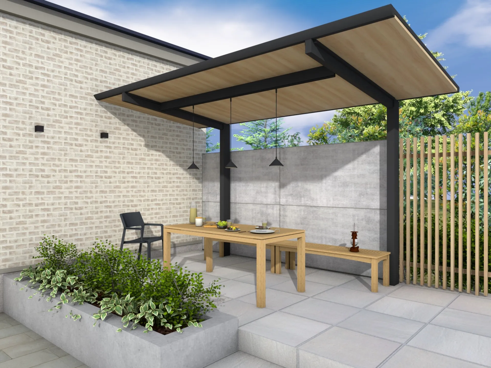 庭に屋根がある暮らしを提案